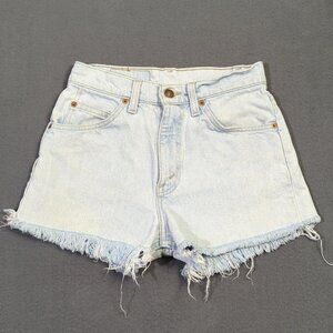 Levi's VTG Jean Shorts Women's 28 Blue 550 Orange Tab Cutoff Denim Made In USA